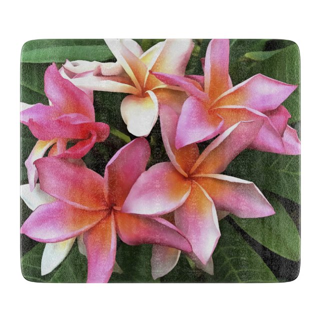 Planche À Découper Couronne De Fleur De Frangipani Rose Pâle (Devant)
