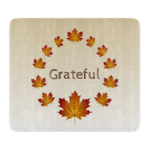 Planche À Découper Couronne de Thanksgiving Grateful Simple Feuilles