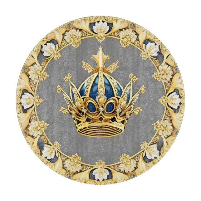 Planche À Découper Couronne Dorée Élégante (Devant)