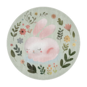 Planche À Découper Couronne florale de Pâques mignonne aux couleurs p