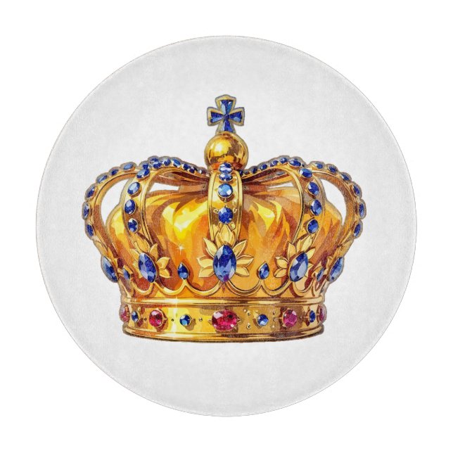 Planche À Découper Couronne royale en or (Devant)