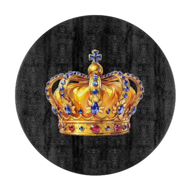 Planche À Découper Couronne royale en or (Devant)