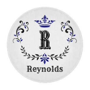 Planche À Découper Couronne Wreath Monogramme 'R' Personnalisé