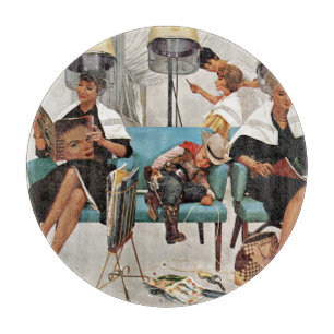 Planche À Découper Cowboy endormi dans le salon de beauté