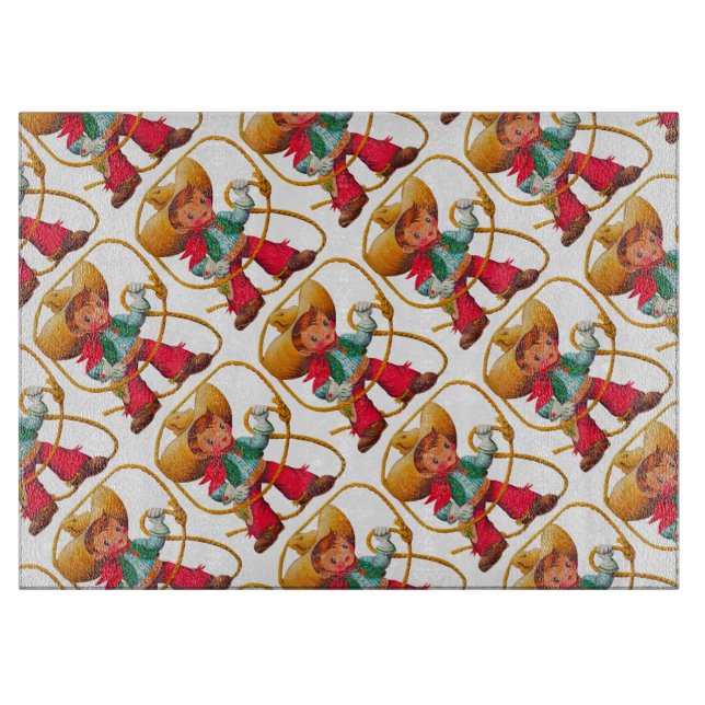 Planche À Découper Cowboy Retro Boy Child Cute Western (Devant)