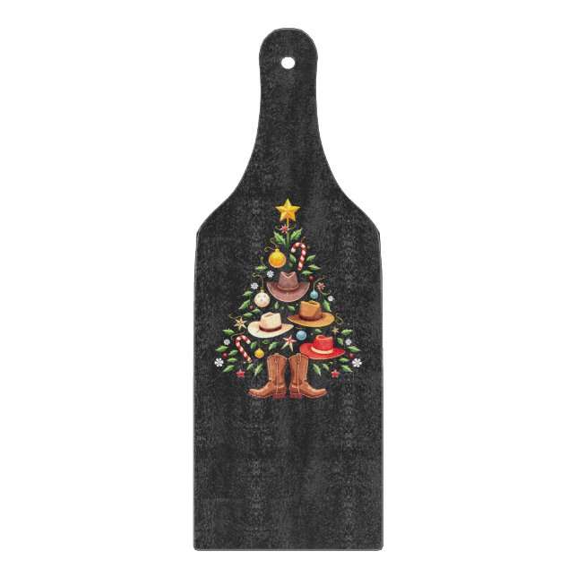 Planche À Découper Cowboy Western Christmas Tree Père Noël (Devant)