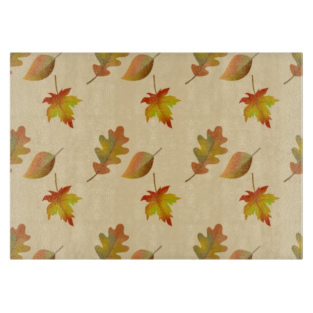Planche À Découper Cozy autumn maple leaves oak leaves (Devant)
