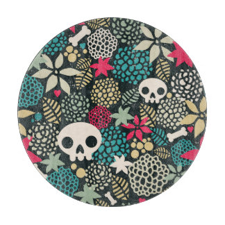 Planche À Découper Crâne en fleurs