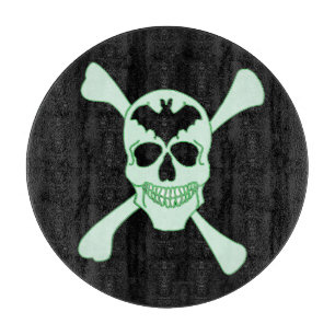Planche À Découper Crâne Vert Et Crossbones Coupe