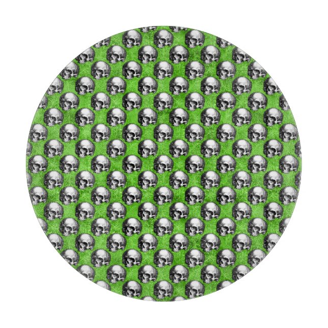 Planche À Découper Crânes verts et série Tournesol Design 6 (Devant)