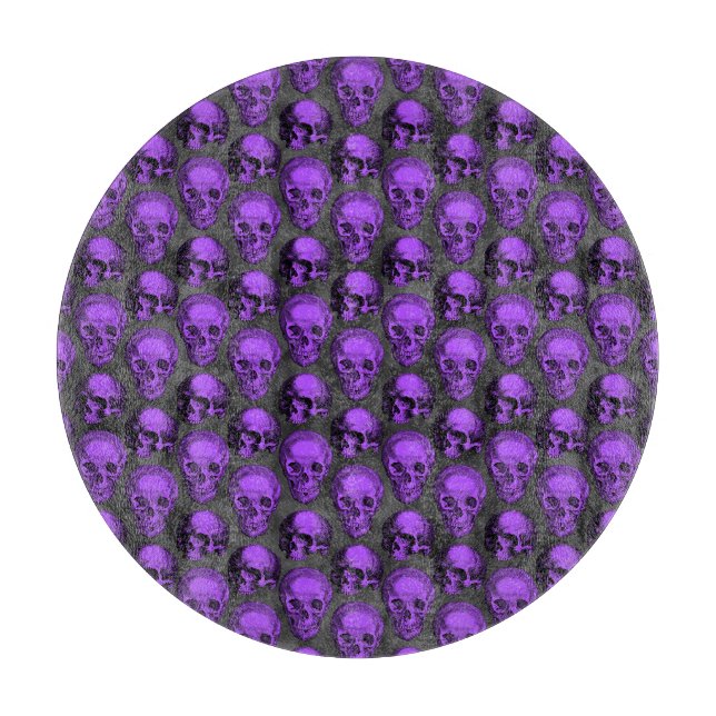 Planche À Découper Crânes violets et série Tournesol Design 1  (Devant)