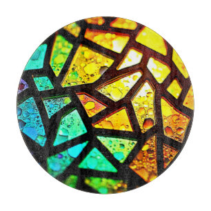 Planche À Découper Création de mosaïque lumineuse abstraite vibrante