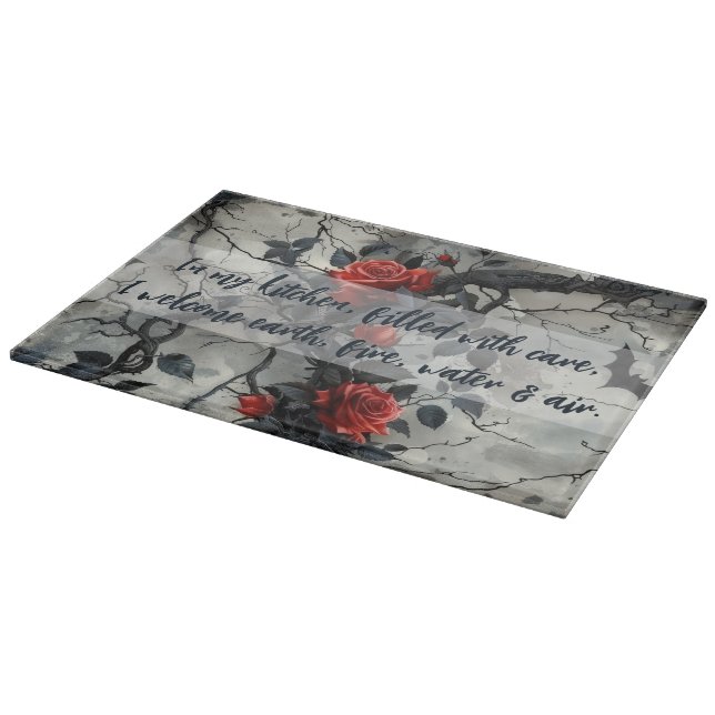 Planche À Découper Créez Vos Propres Roses Rouges Bats Gothique Gris (Coin)
