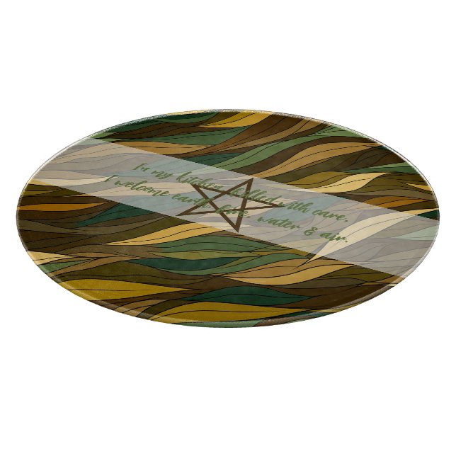 Planche À Découper Créez vos propres vagues vert brun feuillues (Coin)