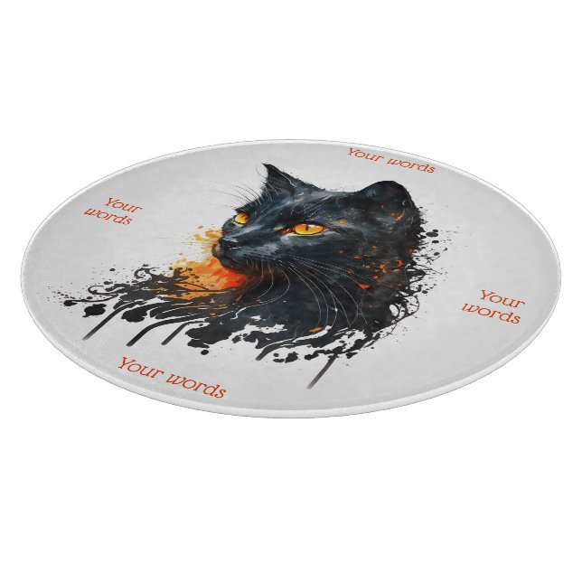 Planche À Découper Créez Votre Propre Buste de Chat Noir Ardente (Coin)