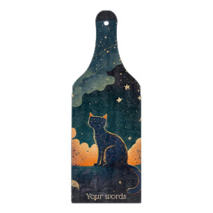 Planche À Découper Créez votre propre chat noir mystique de minuit