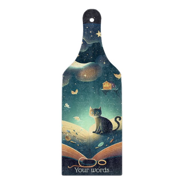 Planche À Découper Créez votre propre chat noir mystique et grimoire (Devant)
