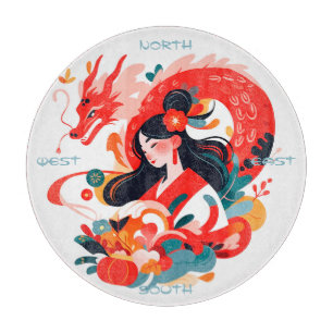Planche À Découper Créez Votre Propre Demoiselle du Dragon Chinois Cr