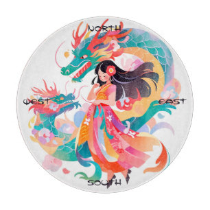 Planche À Découper Créez Votre Propre Dragon Asiatique Chinois Vierge