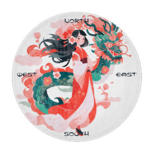 Planche À Découper Créez Votre Propre Fille Dragon Asiatique Chinoise