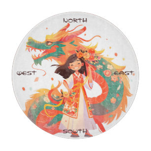 Planche À Découper Créez Votre Propre Fille du Dragon Chinois en Jade