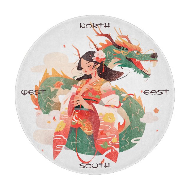 Planche À Découper Créez Votre Propre Fille du Dragon Chinois Jade de (Devant)