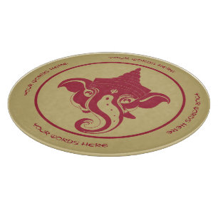 Planche À Découper Créez votre propre Ganesh rouge et or