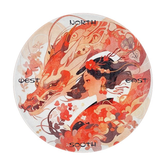 Planche À Découper Créez Votre Propre Jeune Fille du Dragon Chinois e (Devant)