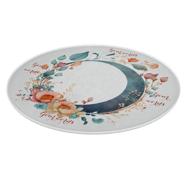 Planche À Découper Créez Votre Propre Lune Florale Rose Et Or (Coin)