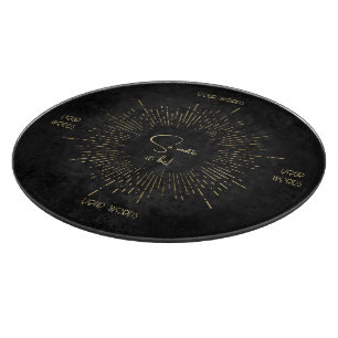 Planche À Découper Créez Votre Propre Mandala Céleste Noir et Or