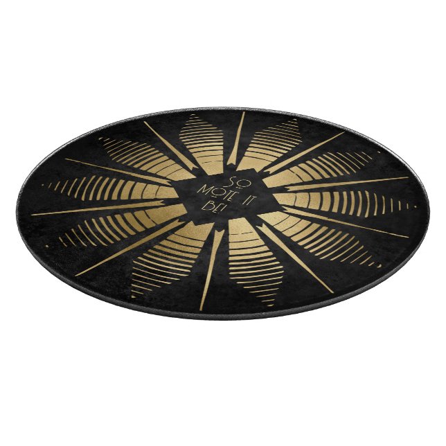Planche À Découper Créez Votre Propre Mandala Noir et Or (Coin)