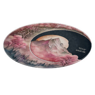 Planche À Découper Créez votre propre paysage de lune de fleurs de ce