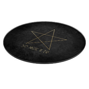Planche À Découper Créez Votre Propre Pentacle Élégant Noir et Or