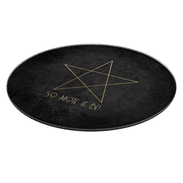 Planche À Découper Créez Votre Propre Pentacle Élégant Noir et Or (Coin)