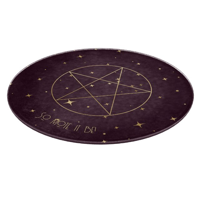 Planche À Découper Créez Votre Propre Pentacle Élégant Vin & Or (Coin)