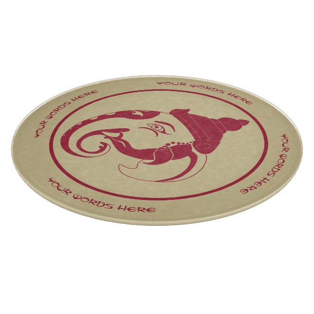 Planche À Découper Créez Votre Propre Profil Ganesh Rouge et Or (Coin)