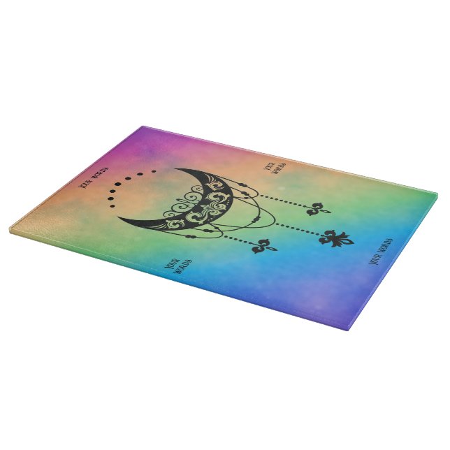 Planche À Découper Créez votre propre silhouette de lune boho filigra (Coin)