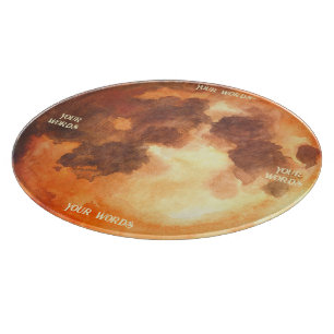 Planche À Découper Créez Votre Propre Tableau d'Autel de Lune Orange