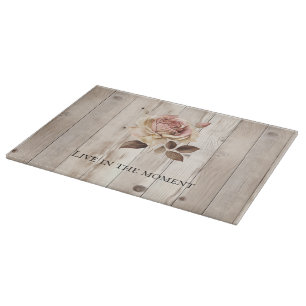 Planche À Découper Crème Rose Blanc Faux Bois