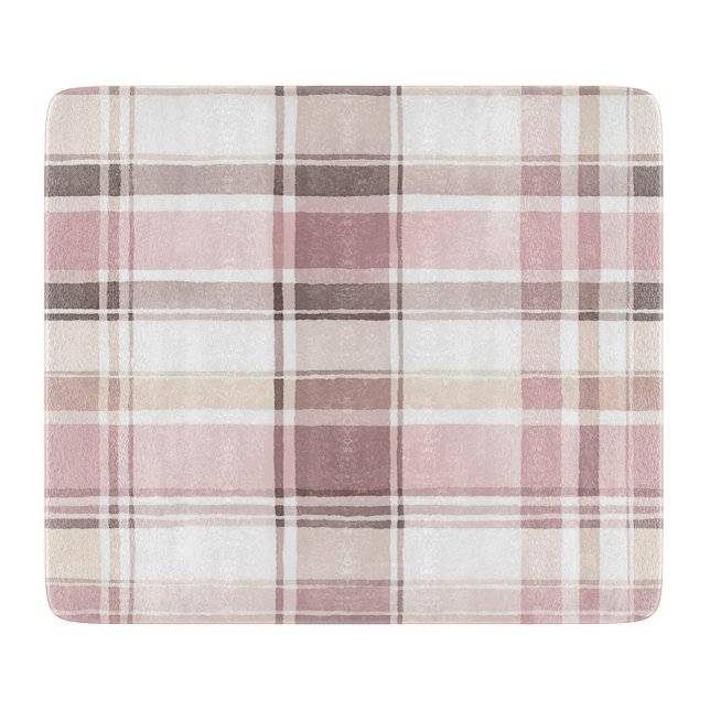 Planche À Découper Crème Rose Blush Brown rayures Anniversaire (Devant)