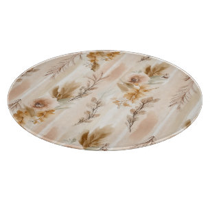 Planche À Découper Crème Rustique Floral Boho