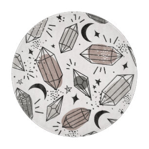 Planche À Découper Cristaux, Lune, Étoiles, Design Chevauché.