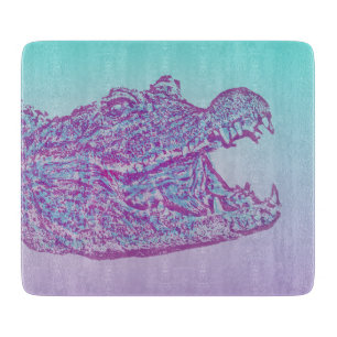 Planche À Découper Crocodile bleu et violet Imprimer