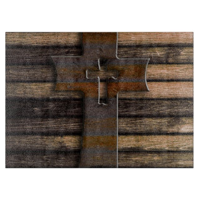 Planche À Découper Croix en bois Brown naturelle (Devant)