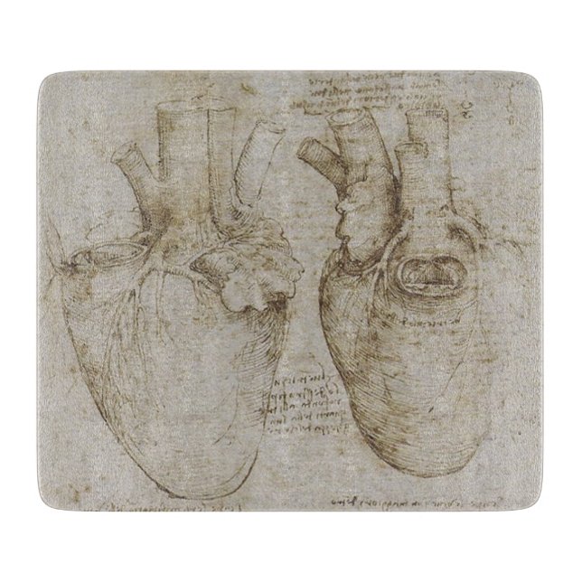 Planche À Découper Croquis humains d'anatomie du coeur de da Vinci (Devant)