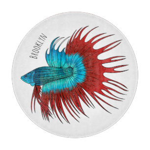 Planche À Découper Crowntail betta fish dessin animé