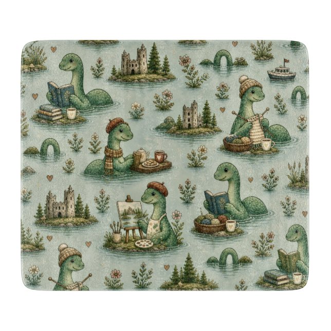 Planche À Découper Cryptides cosy Nessie Monstre du Loch Ness loisirs (Devant)