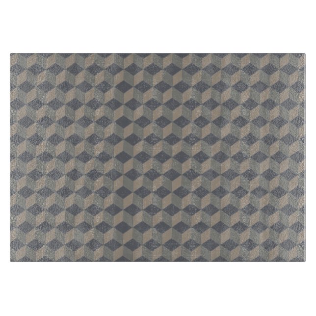 Planche À Découper Cubes 3D beige foncé en cascade (Devant)