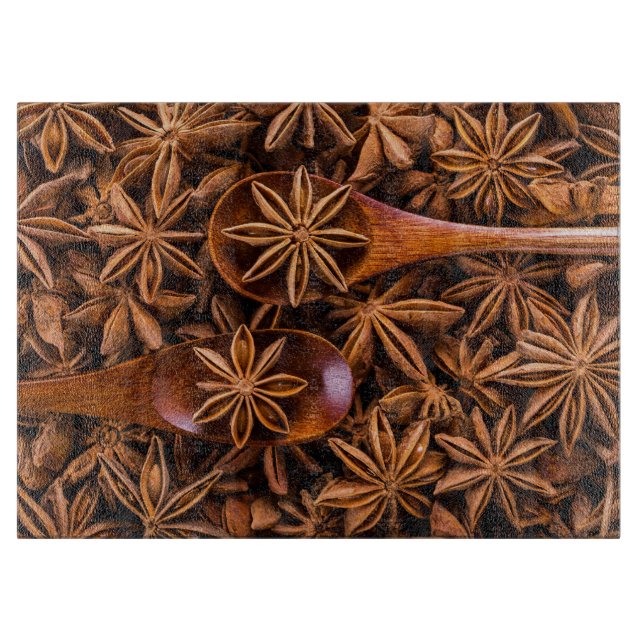 Planche À Découper Cuillères en bois et anis (Devant)