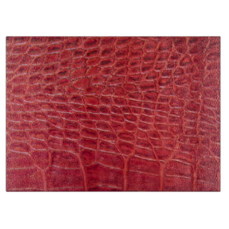 Planche À Découper Cuir rouge d'alligator de Faux